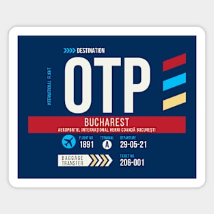 Bucharest (OTP) Airport Code Baggage Tag C Magnet